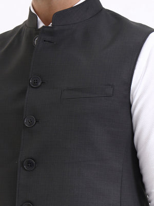 Dark Grey Solid Regular Fit Modi Jacket | JadeBlue