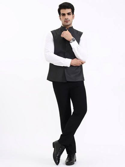 Dark Grey Solid Regular Fit Modi Jacket | JadeBlue