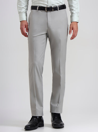 Blue & Maroon Solid Slim Fit Formal Trouser | JB Studio