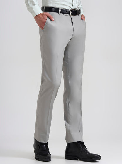 Blue & Maroon Solid Slim Fit Formal Trouser | JB Studio