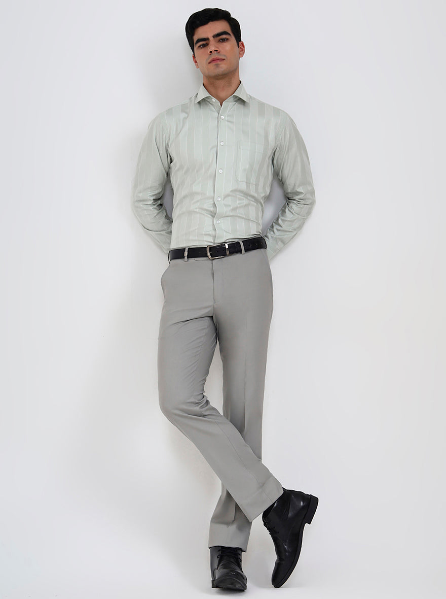 Blue & Maroon Solid Slim Fit Formal Trouser | JB Studio