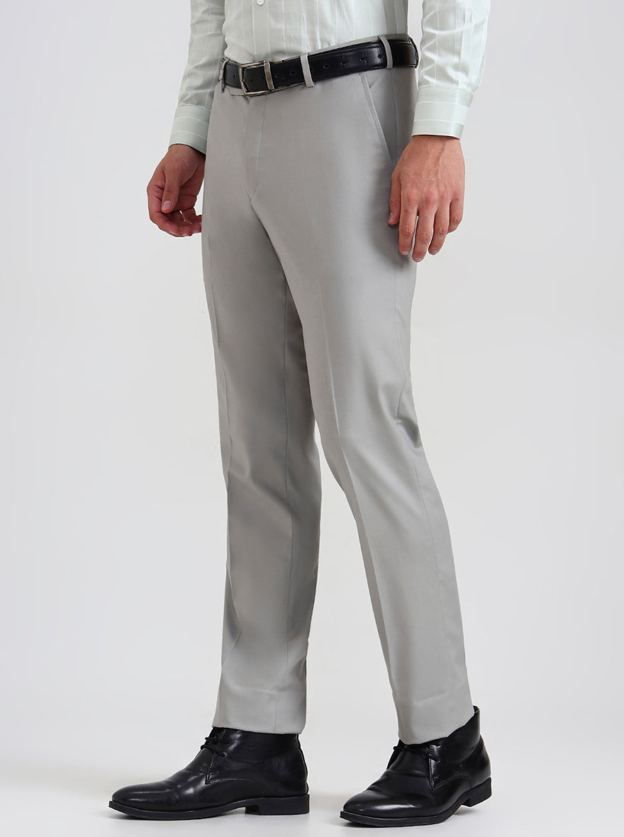 Blue & Maroon Solid Slim Fit Formal Trouser | JB Studio