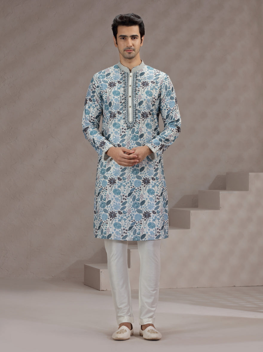 Beige Printed Kurta Pajama | TULA