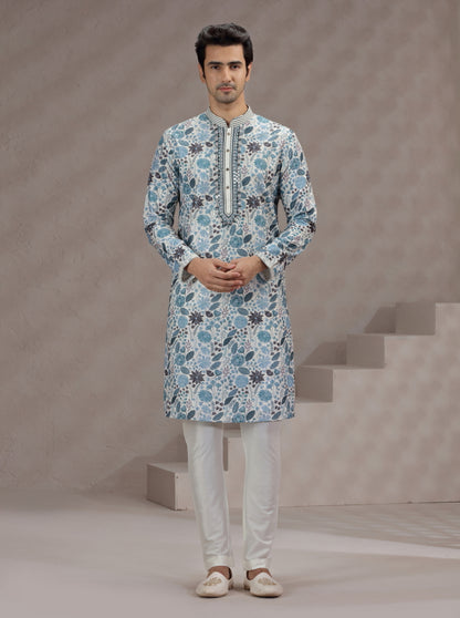 Beige Printed Kurta Pajama | TULA