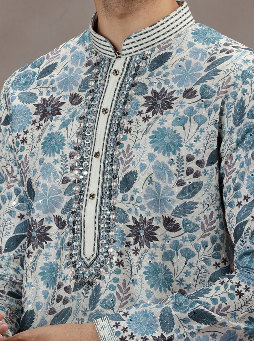 Beige Printed Kurta Pajama | TULA