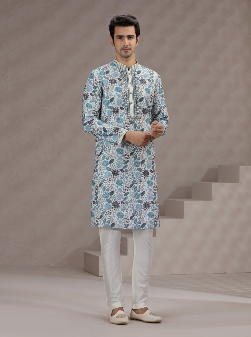 Beige Printed Kurta Pajama | TULA