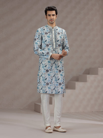 Beige Printed Kurta Pajama | TULA