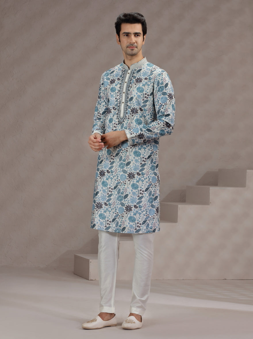 Beige Printed Kurta Pajama | TULA