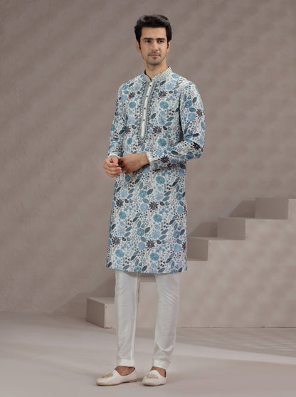 Beige Printed Kurta Pajama | TULA