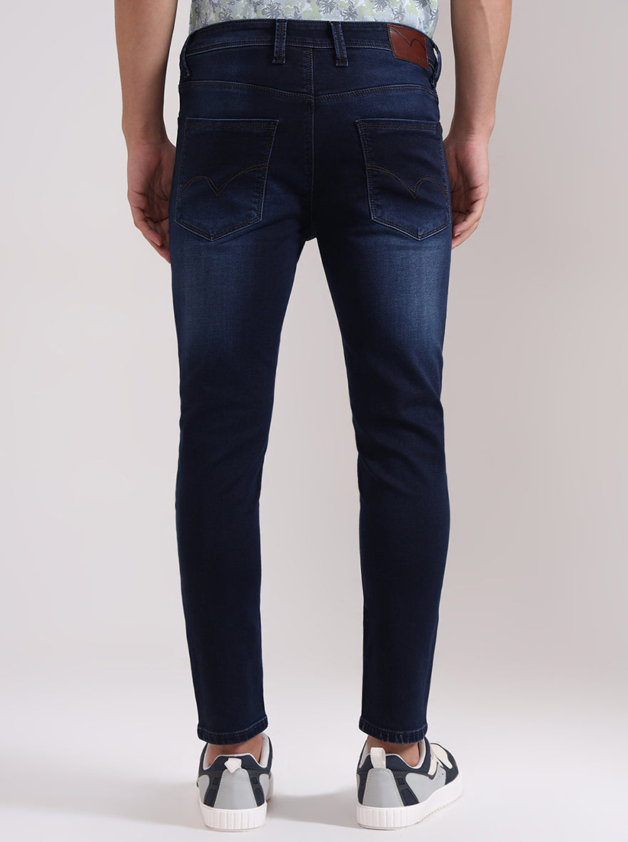Dark Indigo Blue Solid Rider Fit Jeans | JadeBlue