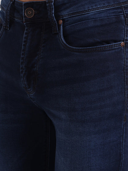 Dark Indigo Blue Solid Rider Fit Jeans | JadeBlue