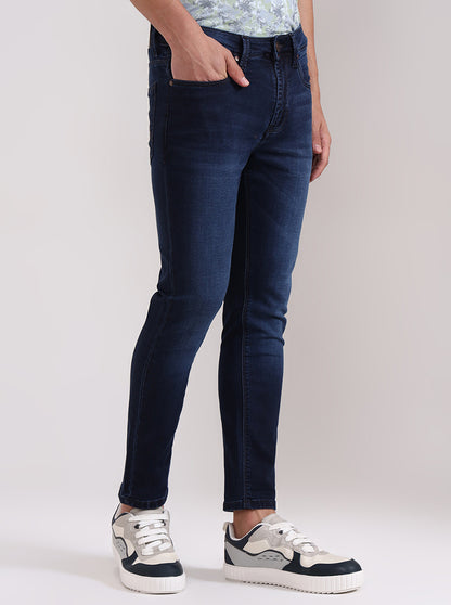 Dark Indigo Blue Solid Rider Fit Jeans | JadeBlue