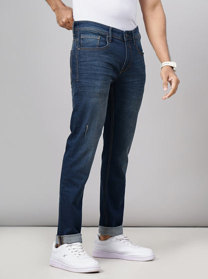Denim Blue Washed Slim Fit Jeans | JadeBlue