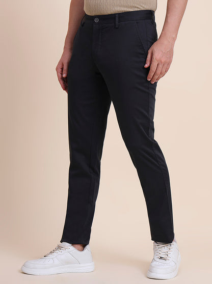 Dark Grey Solid Uno Fit Casual Trouser | JadeBlue