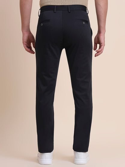 Dark Grey Solid Uno Fit Casual Trouser | JadeBlue