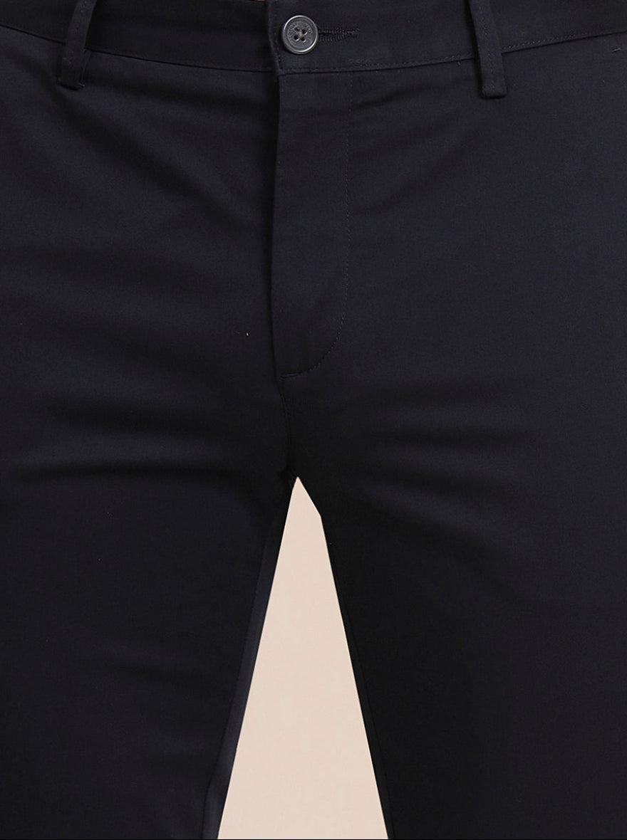 Dark Grey Solid Uno Fit Casual Trouser | JadeBlue
