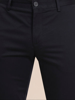 Dark Grey Solid Uno Fit Casual Trouser | JadeBlue