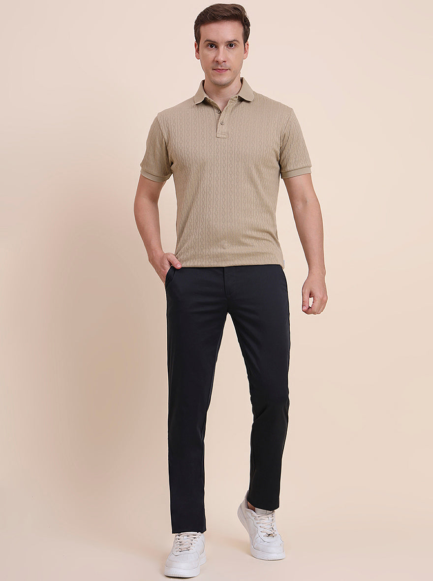 Dark Grey Solid Uno Fit Casual Trouser | JadeBlue