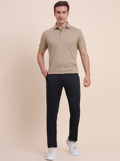 Dark Grey Solid Uno Fit Casual Trouser | JadeBlue