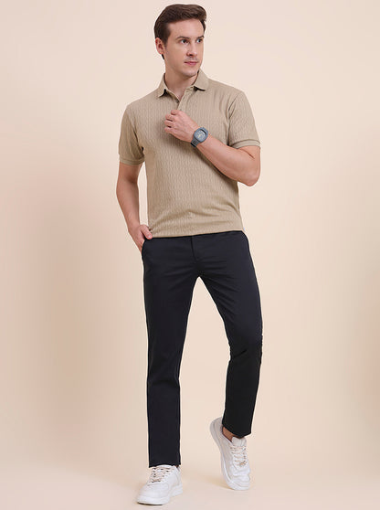 Dark Grey Solid Uno Fit Casual Trouser | JadeBlue