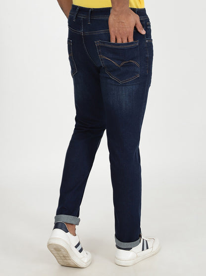Navy Blue Washed Slim Fit Jeans | JadeBlue