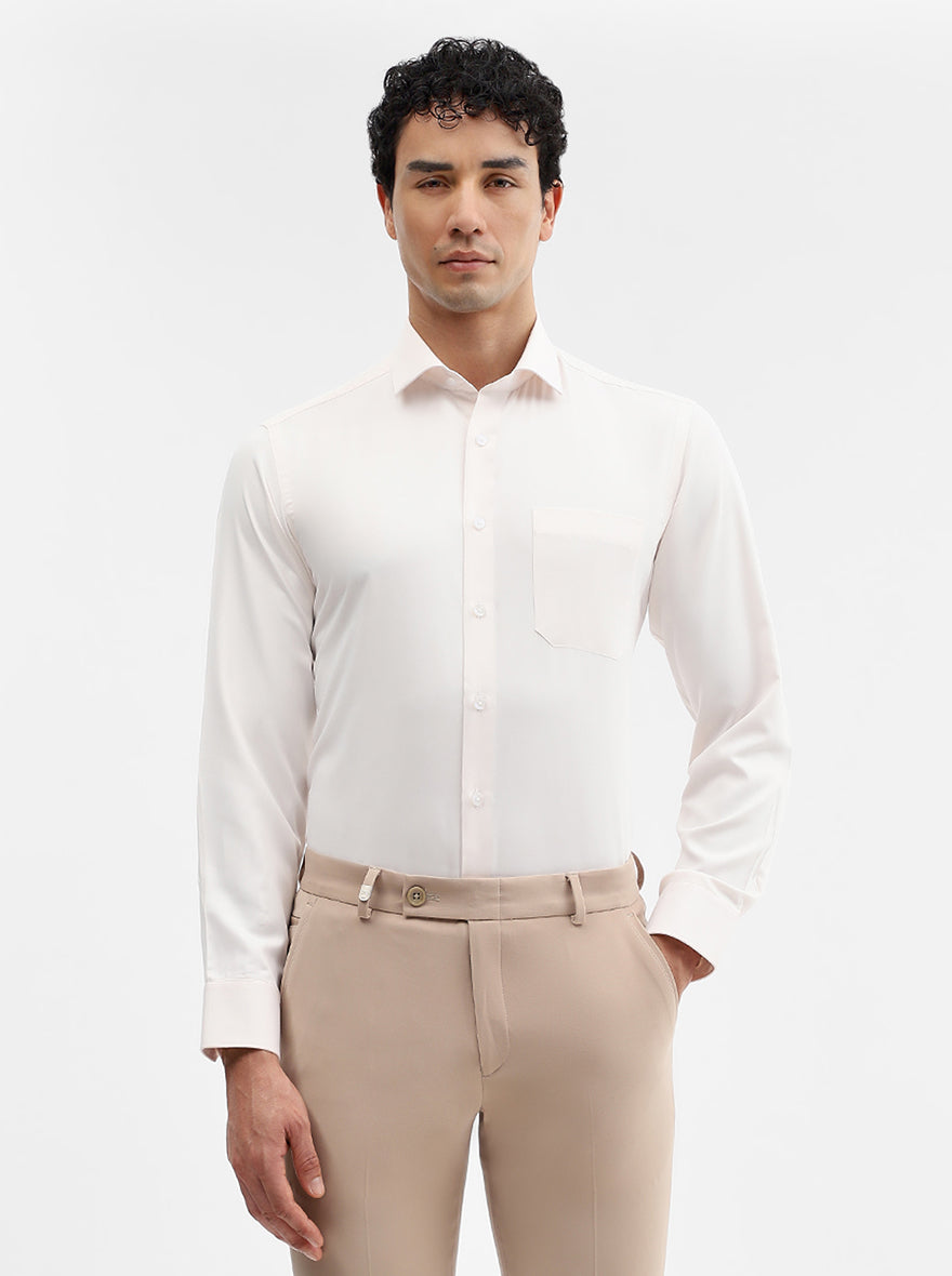 Baby Pink Solid Slim Fit Formal Shirt | Greenfibre
