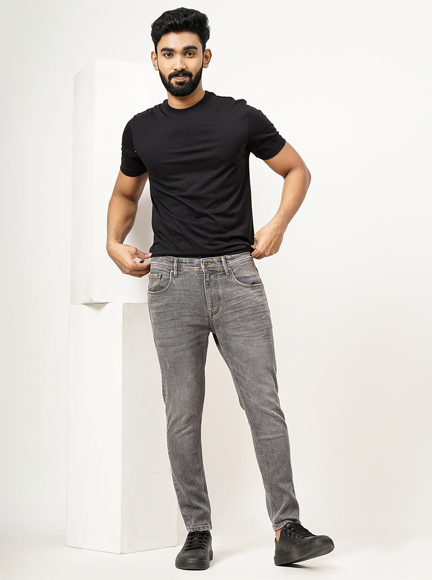 Grey Washed Rider Fit Jeans | JadeBlue