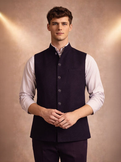 Wine Solid Waistcoat | Wyre