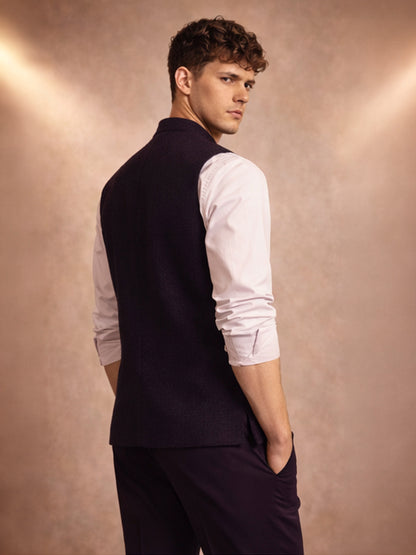 Wine Solid Waistcoat | Wyre