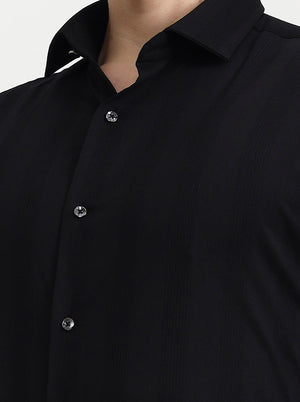 Black Solid Slim Fit Party Wear Shirt | Wyre