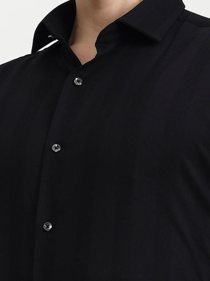 Black Solid Slim Fit Party Wear Shirt | Wyre