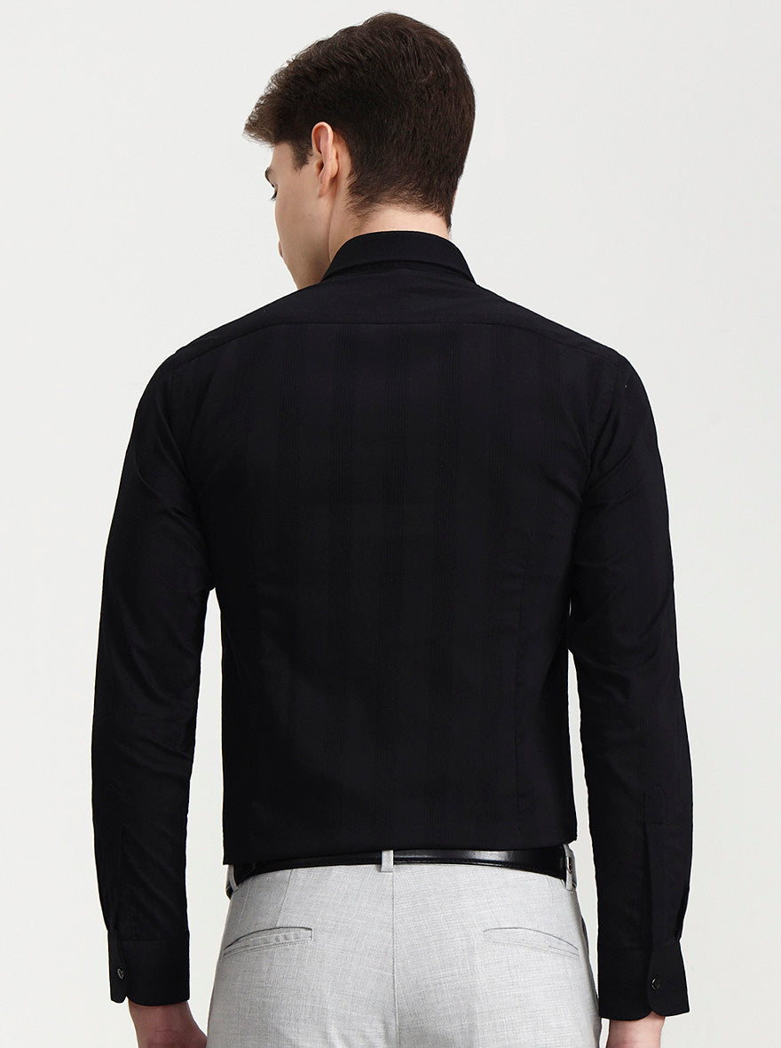 Black Solid Slim Fit Party Wear Shirt | Wyre