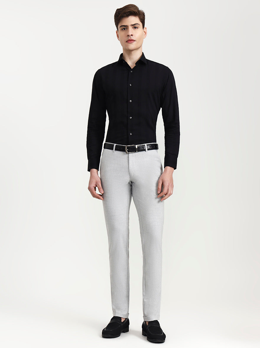 Black Solid Slim Fit Party Wear Shirt | Wyre