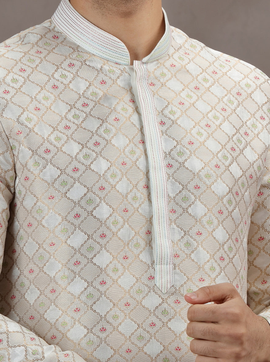 Cream Embroidered Kurta Pajama | TULA