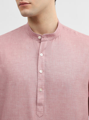 Dusty Pink Solid Modi Kurta | JadeBlue