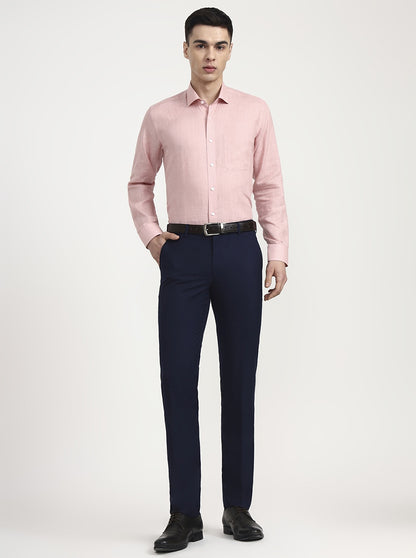 Blue Solid Slim Fit Formal Trouser | JadeBlue Super Luxe