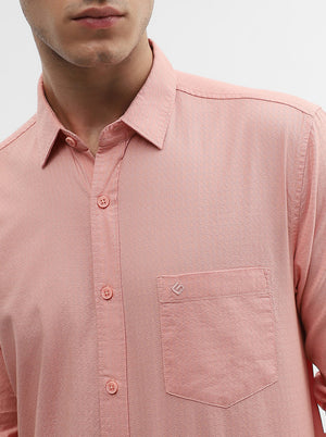 Orange Solid Slim Fit Casual Shirt | Greenfibre