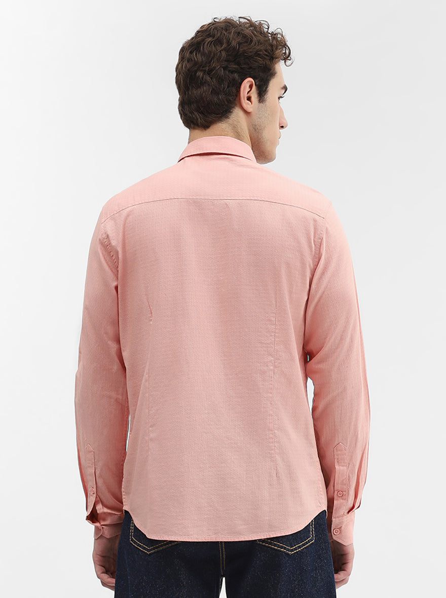 Orange Solid Slim Fit Casual Shirt | Greenfibre