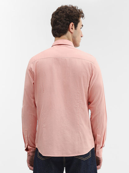 Orange Solid Slim Fit Casual Shirt | Greenfibre