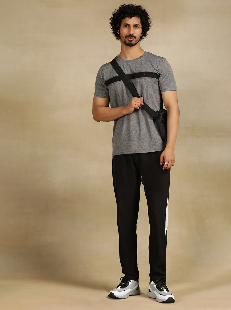 Anthra Grey Solid Slim Fit T-Shirt | Jade Play