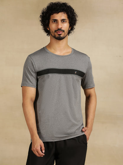 Anthra Grey Solid Slim Fit T-Shirt | Jade Play