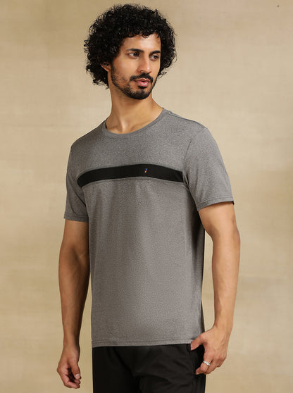 Anthra Grey Solid Slim Fit T-Shirt | Jade Play