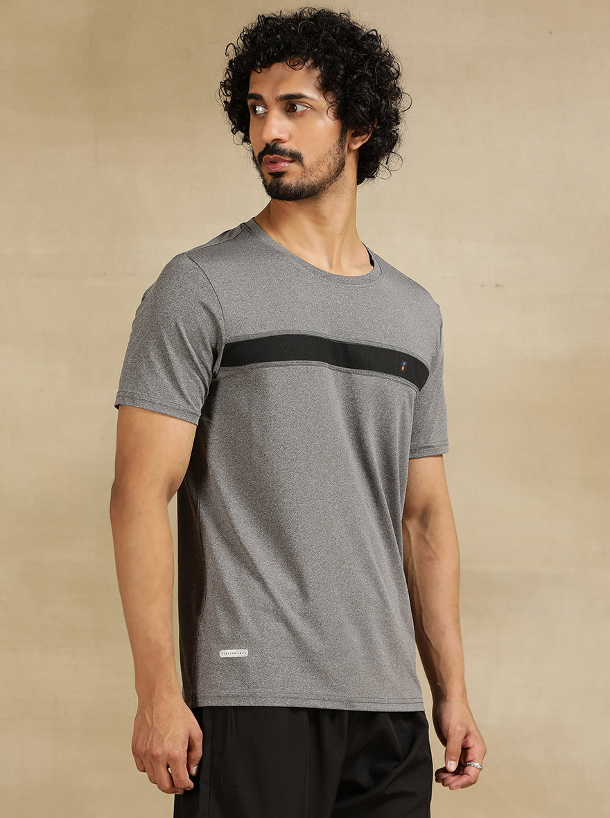 Anthra Grey Solid Slim Fit T-Shirt | Jade Play