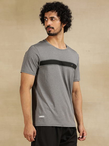 Anthra Grey Solid Slim Fit T-Shirt | Jade Play