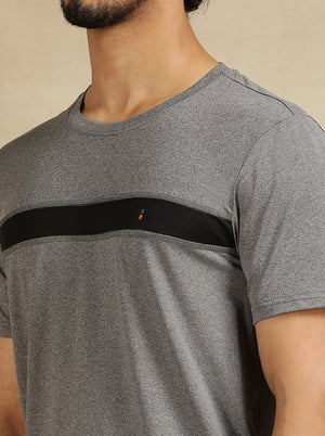 Anthra Grey Solid Slim Fit T-Shirt | Jade Play