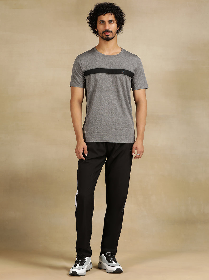 Anthra Grey Solid Slim Fit T-Shirt | Jade Play