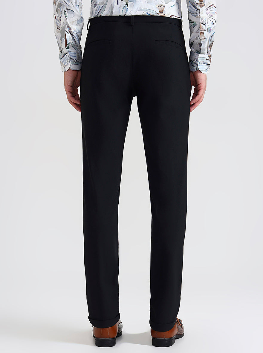 Black Printed Slim Fit Club Wear Trouser | Wyre