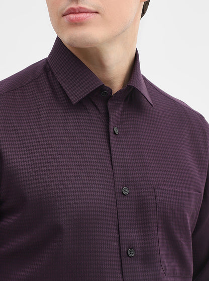 Dark Purple Solid Regular Fit Formal Shirt | JadeBlue