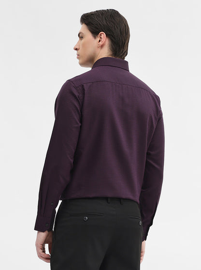 Dark Purple Solid Regular Fit Formal Shirt | JadeBlue