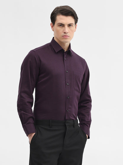 Dark Purple Solid Regular Fit Formal Shirt | JadeBlue